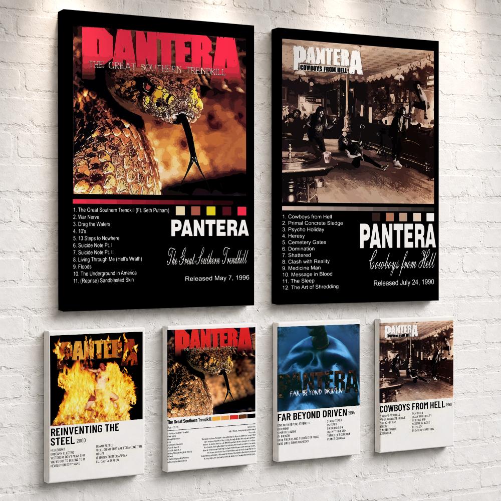 Live Rock - Rockband Muziekalbum P-Pantera Ingelijste Muurschildering Klaar
